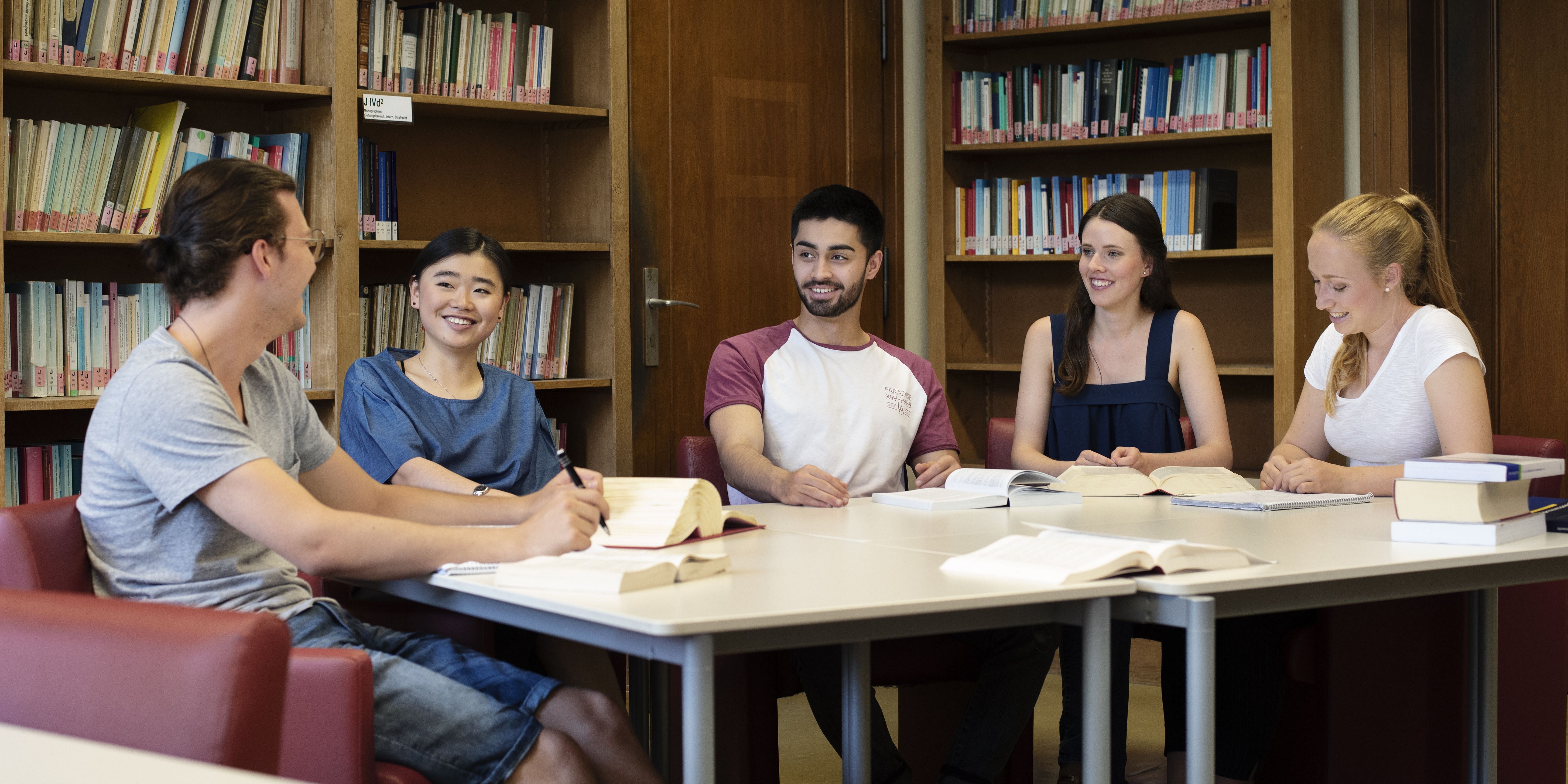 A study group in the library