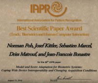 ICPR 2010, Best Scientific Paper Award ICPR 2010, Best Scientific Paper Award